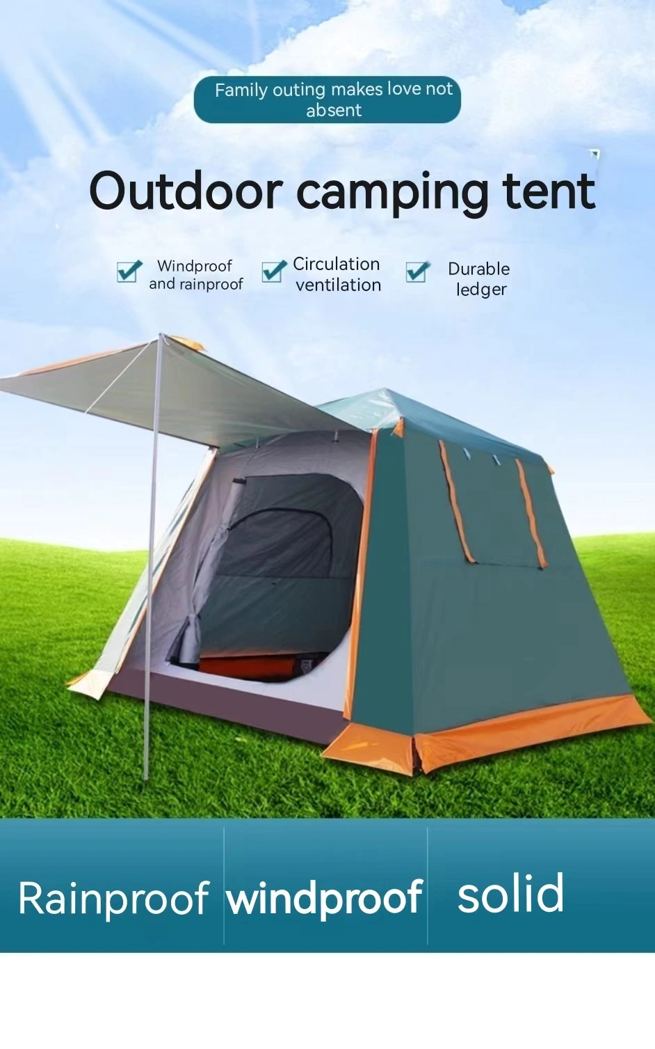 Cheap Goat Tents Outdoor Hydraulic Automatic 4 6 Air defense Rainstorm Double Camping Tent Camping Is Prevented Bask In Tents   